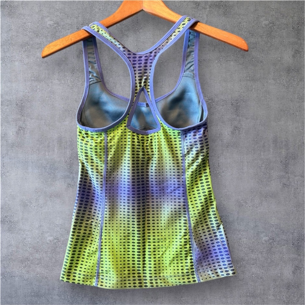 Nike Dri-FIT Racerback Tank Top Purple Green Workout Yoga Size S - Picture 3 of 3